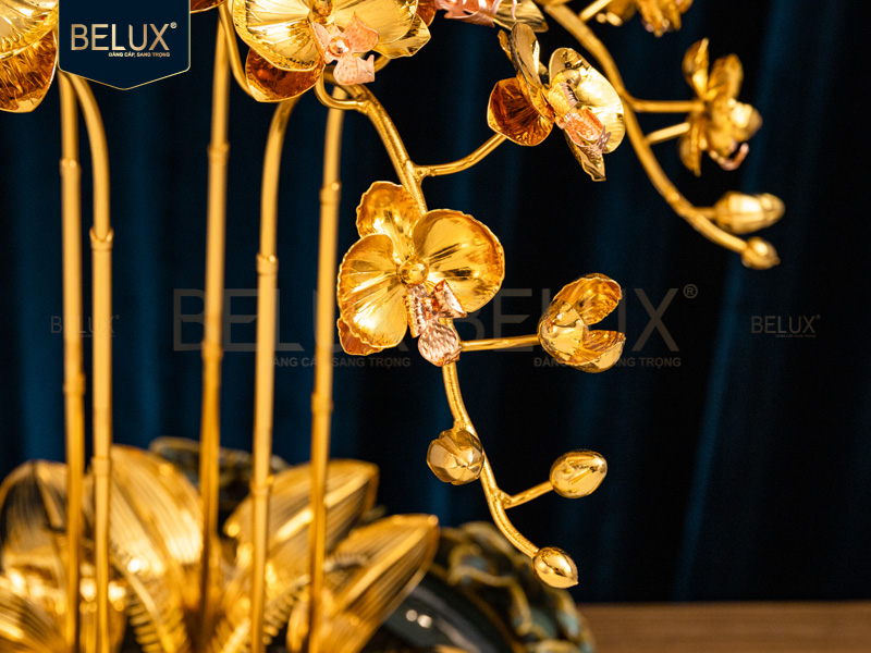 Chậu Lan Vàng Ngọc Phúc mạ vàng 24k&nbsp;cao 44cm